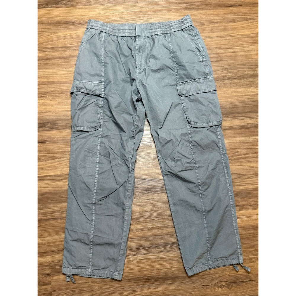 Kith 2022 Washed Cotton Nylon Bristol Cargo Pants Grey Elastic Waist Men's Sz L
